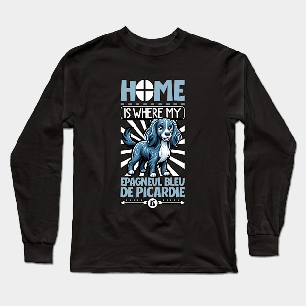 Home is with my Blue Picardy Spaniel Long Sleeve T-Shirt by Modern Medieval Design